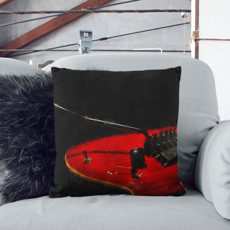 Electric Guitar Vol.1 Square Throw Cushion, 40cm H x 40cm W x 15cm D