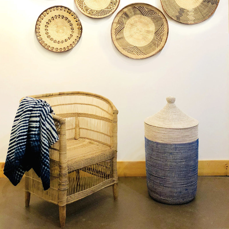 Panier deux tons, H 30 po x l 30 po x P 15 po, Blanc / Mauve