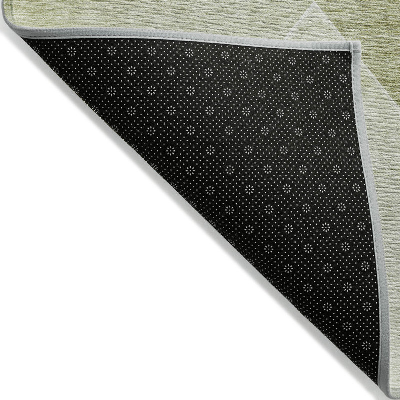 Tapis extérieur lavable abstrait vert sauge et artichaut 3 pi x 5 pi