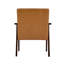 Chaise avec accoudoirs en cuir massif Mid-Century