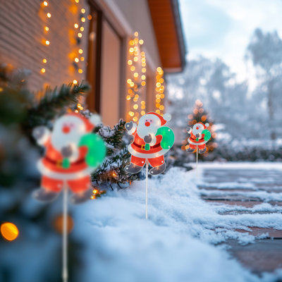 Marqueurs de chemin de Noël holographiques éclairés 25 po