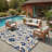 Ciann Floral Blue/Gray Indoor/Outdoor Area Rug-1915091310