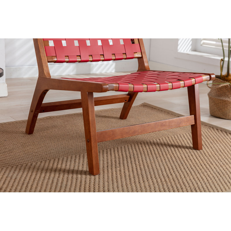 Chaise d'appoint l 26,18 po Imke, Similicuir rouge