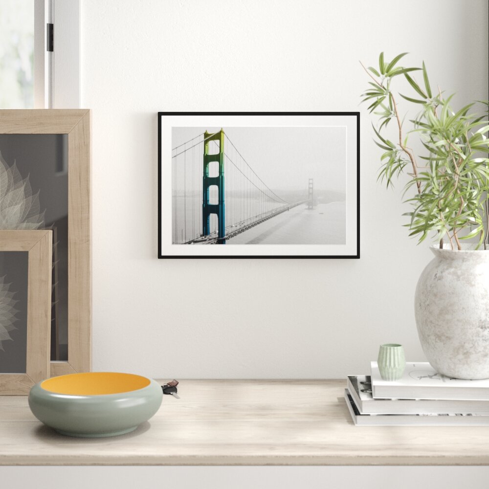 Gerahmtes Poster Golden Gate Bridge Regenbogen