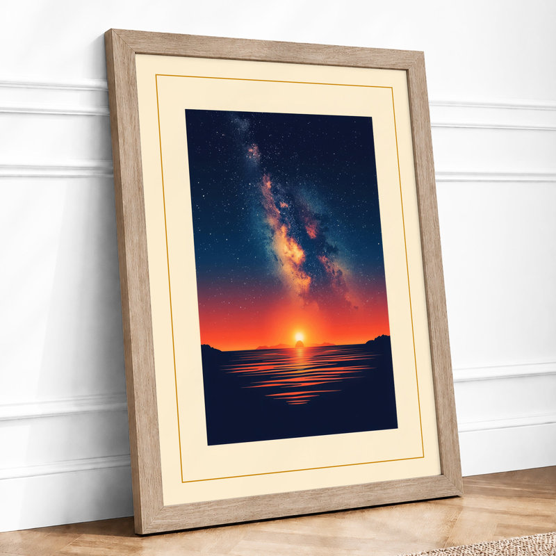 Twilight Over The Stars Minimalist - Print, Oak, A4 - 29.7 x 21.0 cm