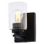 Luminaire de meuble-lavabo de salle de bain transitionnel Hitchin, abat-jour cylindrique en verre transparent, à intensité variable, compatible avec DEL, applique murale réversible en acier fixée au miroir-315458943