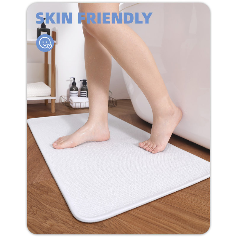 Abelard Bath Rug, White, 17.33"W x 29.53"L