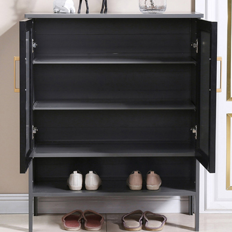 Rangement pour chaussures en alliage d'aluminium gris foncé