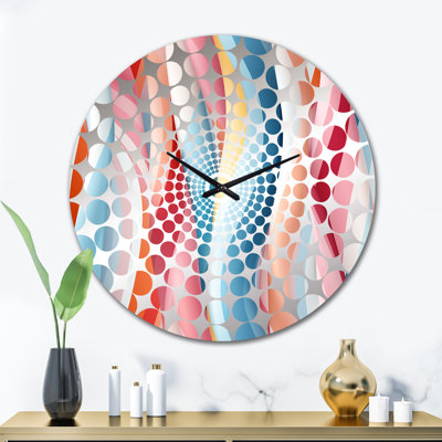 Horloge murale rayée Pink Energetic