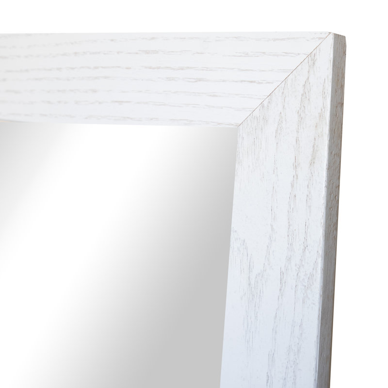 Ebern Designs Ozark Hardwood Mirror Red Oak 2", White, 63" x 30"
