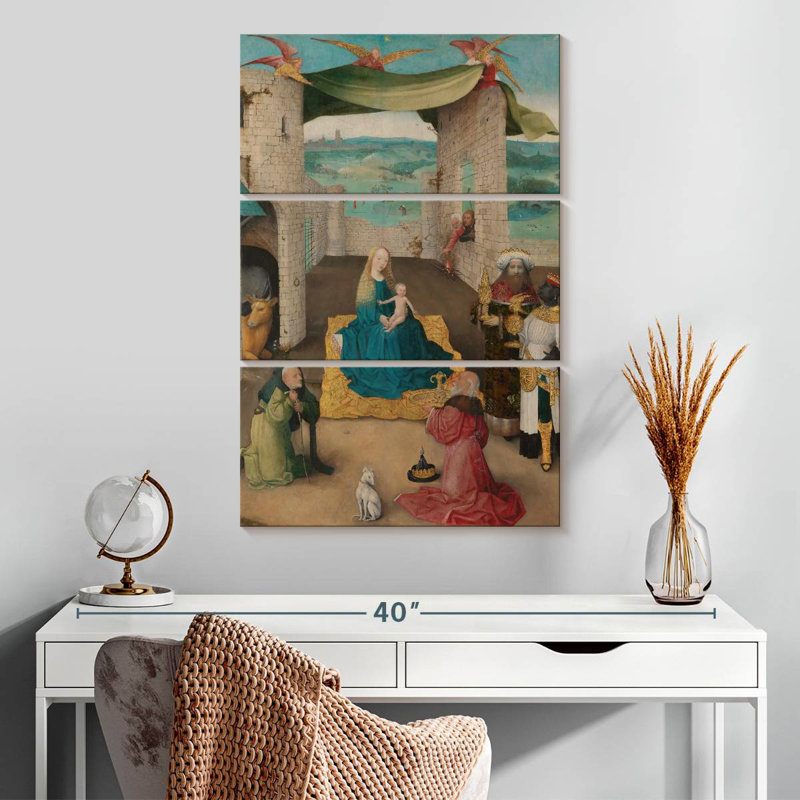 Leisha l'adoration des mages 1475, H 32 po x l 20 po
