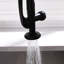 Robinet de cuisine rétractable - noir et argent, poignée simple, eau froide, laiton, luminaire contemporain, look moderne argenté élégant