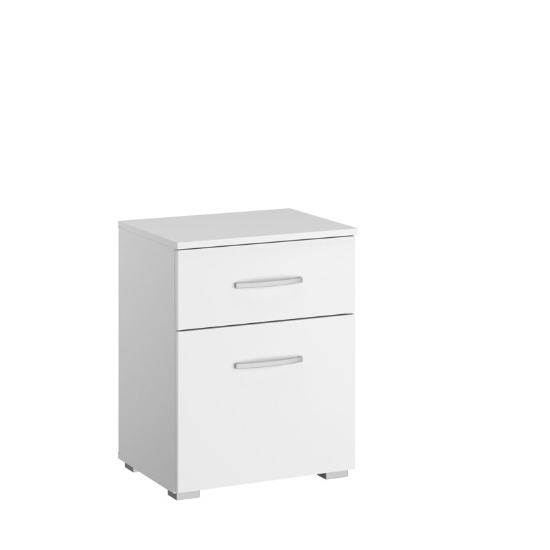 Aditio 1 Drawer Bedside Table, Alpine white/Alpine white