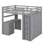 Lit mezzanine avec tiroirs, bureau et garde-robe-828654919