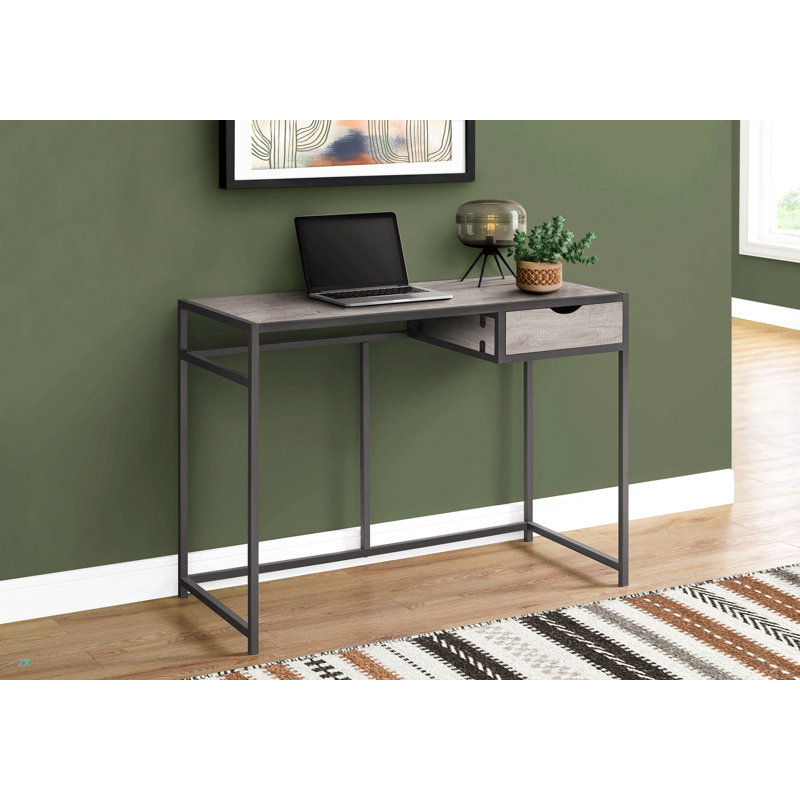 Bureau d'ordinateur, bureau personnel, ordinateur portable, tiroir de rangement, L 42 po, travail, stratifié, métal, contemporain, moderne
