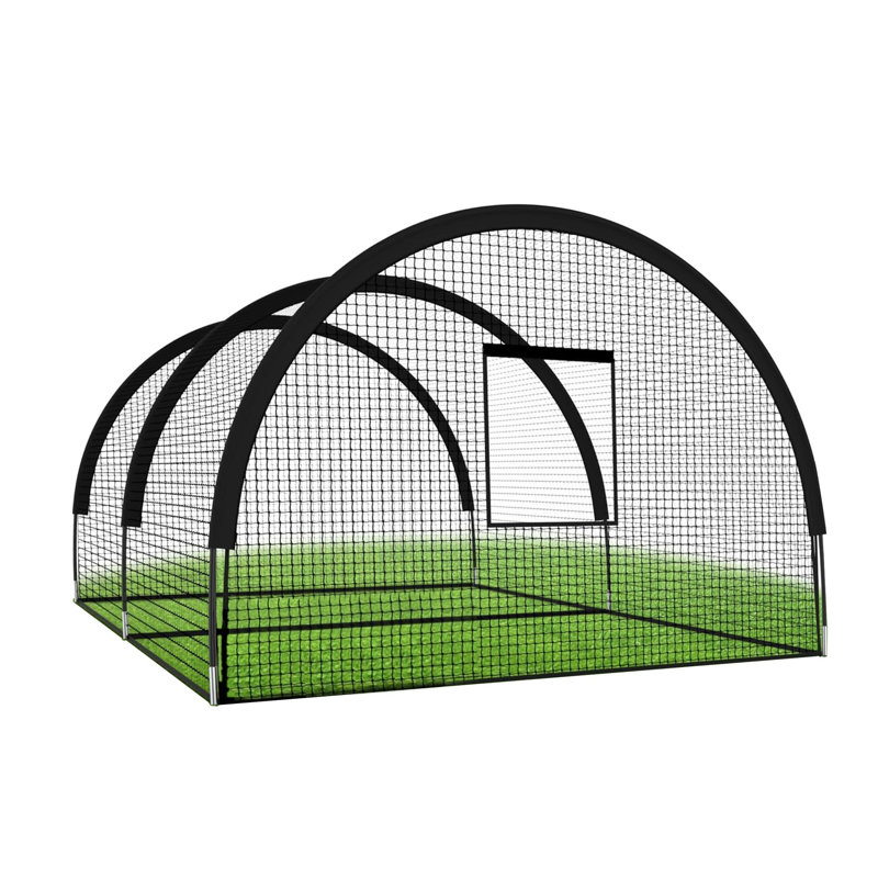 Cage de baseball de 33 pi avec base et filet, cage d'entraînement et de lancer