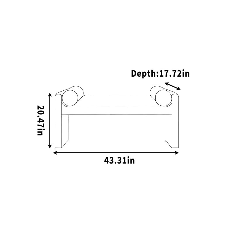 Dao, H 20,47 po x l 43,31 po x P 17,72 po