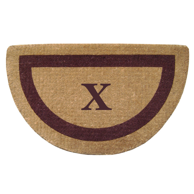 Paillasson demi-rond robuste pour l'extérieur 36 po x 22 po, Brun, X