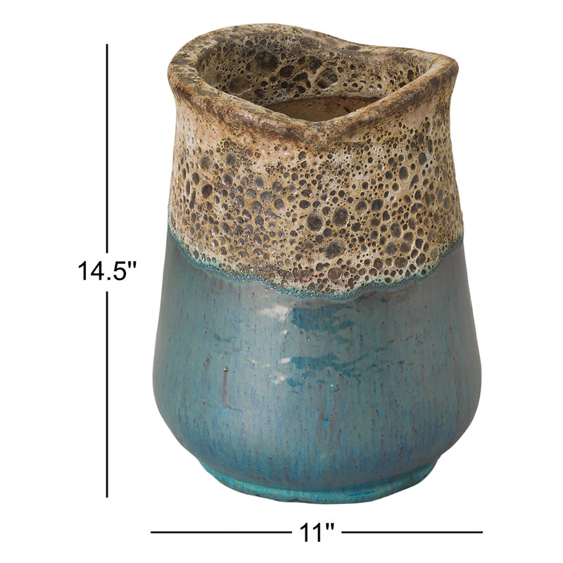 Billitteri Handmade Ceramic Planter, 14.5" H x 11" W x 11" D