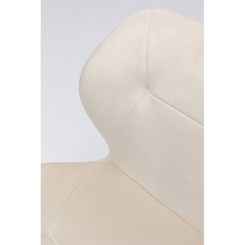 Viva Upholstered Dining Chair, Gold, Cream