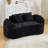 Compression Sofas, Black Chenille Foam Spring Modern Compact Loveseat