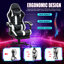 Fauteuil de jeu en polyuréthane avec repose-pieds et support lombaire à massage-189716006