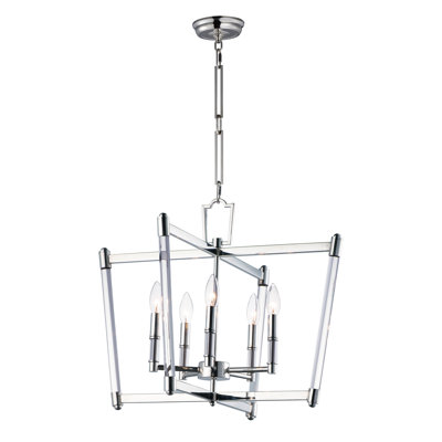 Lustre géométrique à 5 lumières de style bougie Kellie