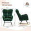Rocking Chair For Adults, High Back Upholstered Nursing Chair Comfy Armchair With Metal Legs And Wood Base For Living Room, Bedroom, Balcony-2051660078