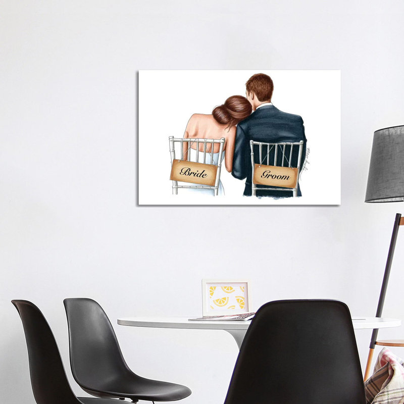«Bride and Groom» par Elza Fouche, impression sur toile tendue, H 26 po x l 40 po x 1,5 po