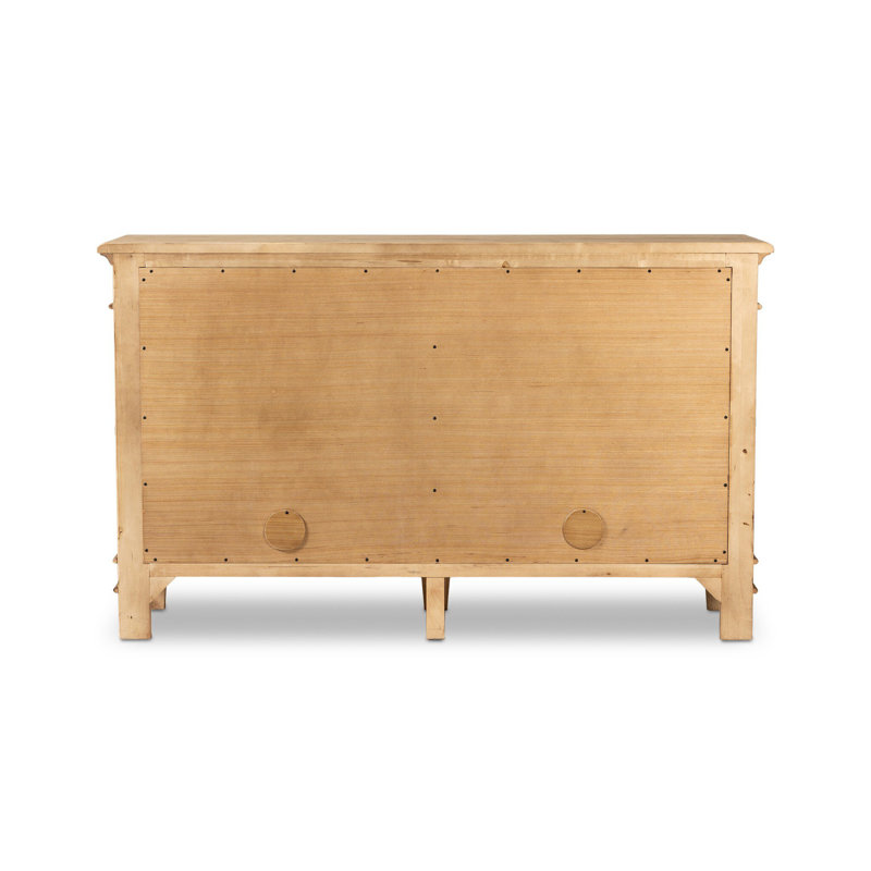 Marjorie 4 Door Sideboard-Distressed Black, Bleached Birch