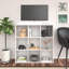 Étagère de rangement réversible ouverte empilable pour l'organisation de la maison et du bureau, blanc