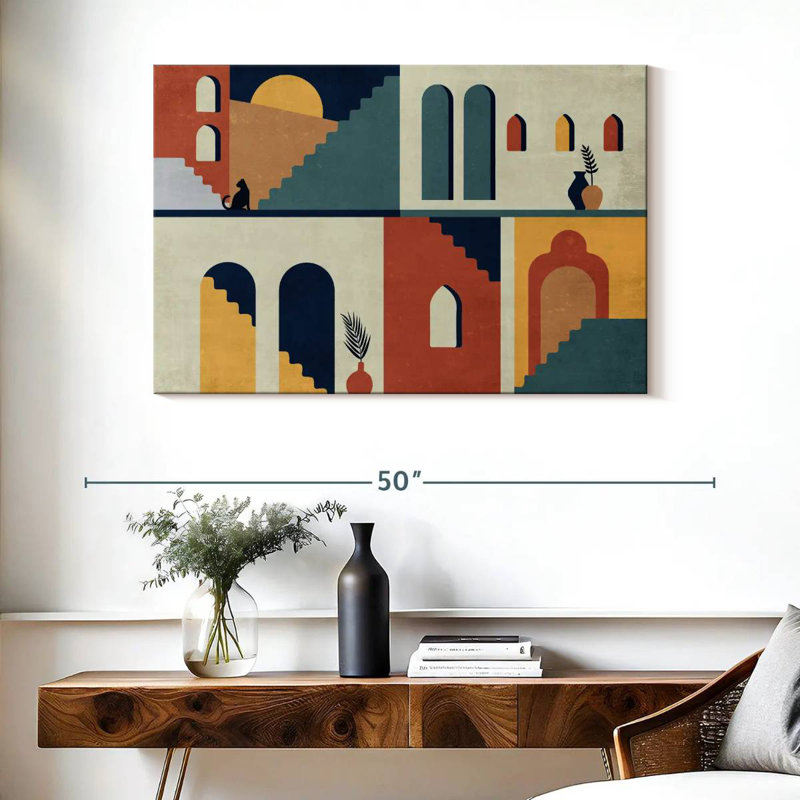 Lilie Abstract Abodes, 26" H x 39" W
