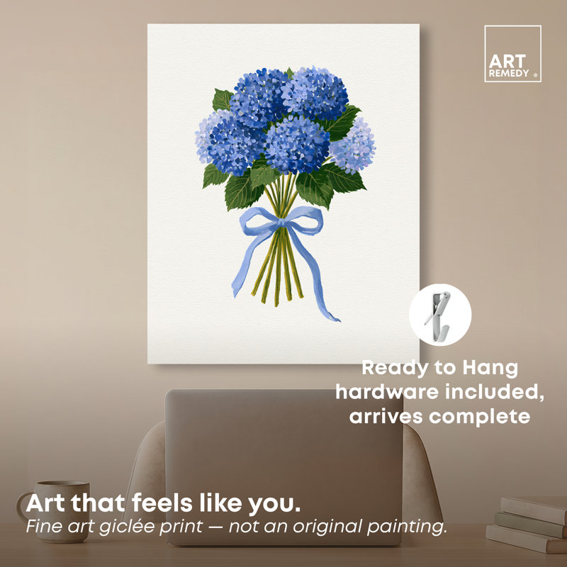 Impression sur toile Bouquet bleu II Décoration de mode moderne par, H 24 po x l 20 po, Toile tendue avec châssis