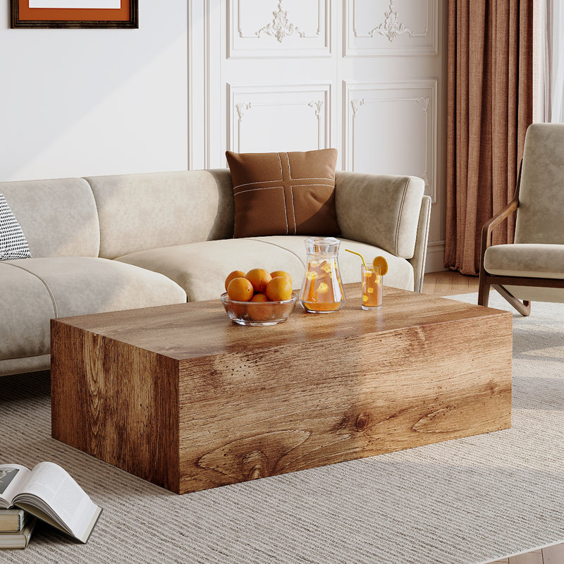 Table basse en bois, Bois naturel
