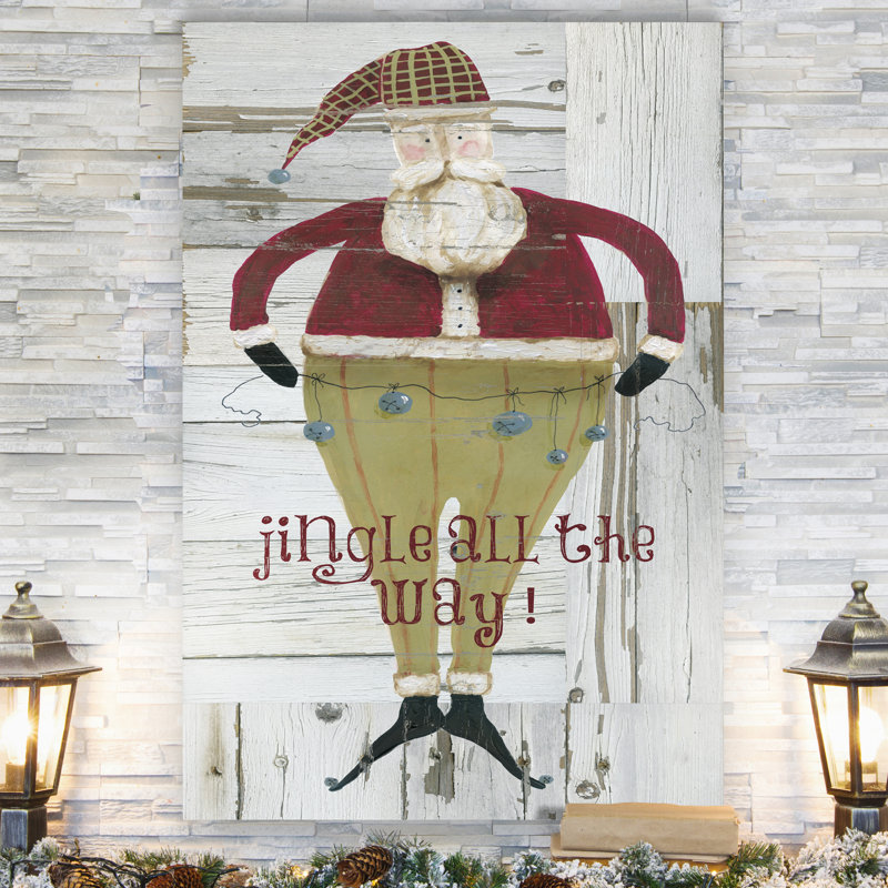 «Jingle Santa» par Parvez Taj, reproduction d'art sur toile tendue, H 27 po x l 18 po x P 1 po