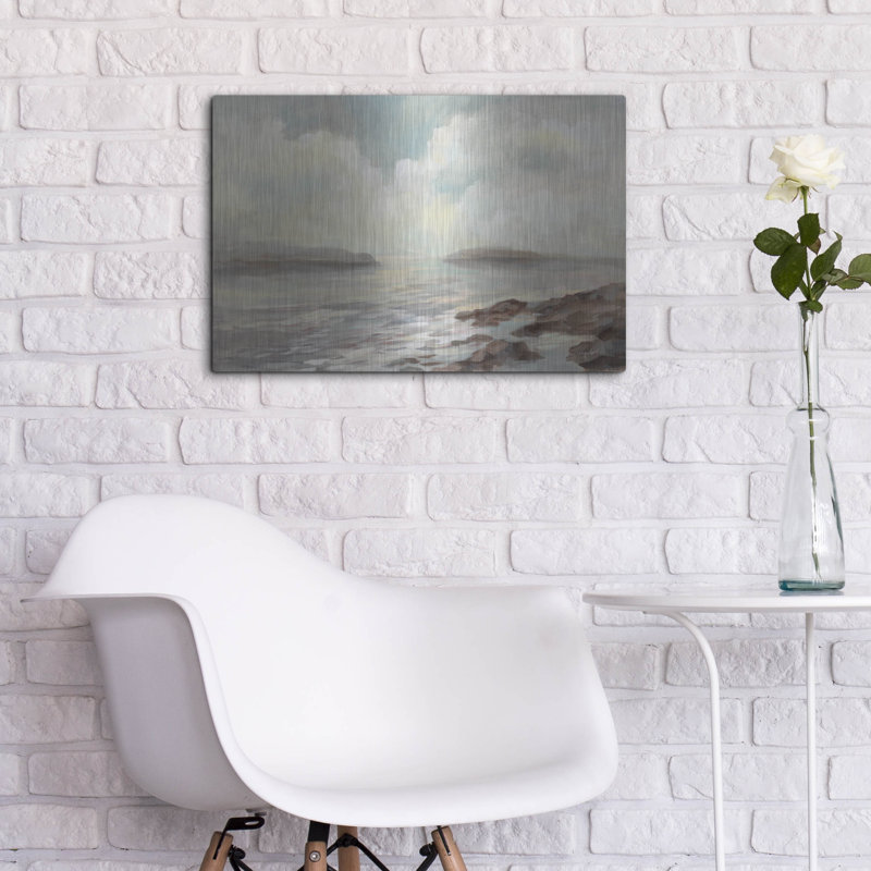 Art mural luxueux «Distant Island» par Silvia Vassileva, 24 po x 16 po, H 24 po x l 16 po