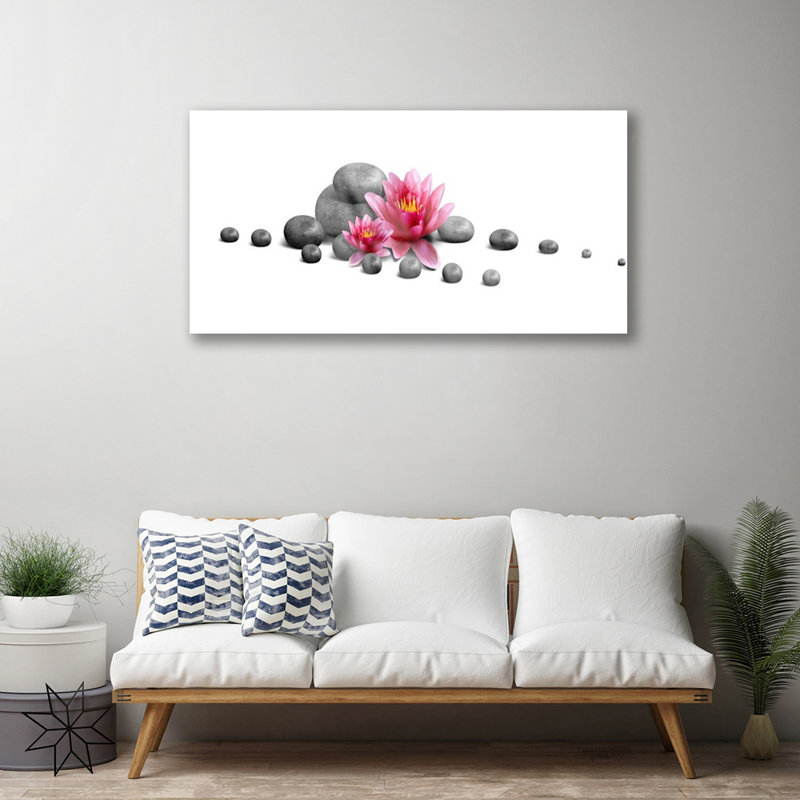 Art Flower Stones - No Frame Print on Glass