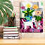 «White Kitty And Flowers» par Holly McGee, art sur toile-1017859363