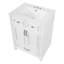 Meuble-lavabo de salle de bain 24 po avec lavabo en céramique, armoire de rangement en bois avec portes à fermeture douce, style rétro, blanc