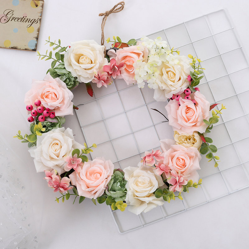 Handcrafted Faux Rose 30cm Wreath
