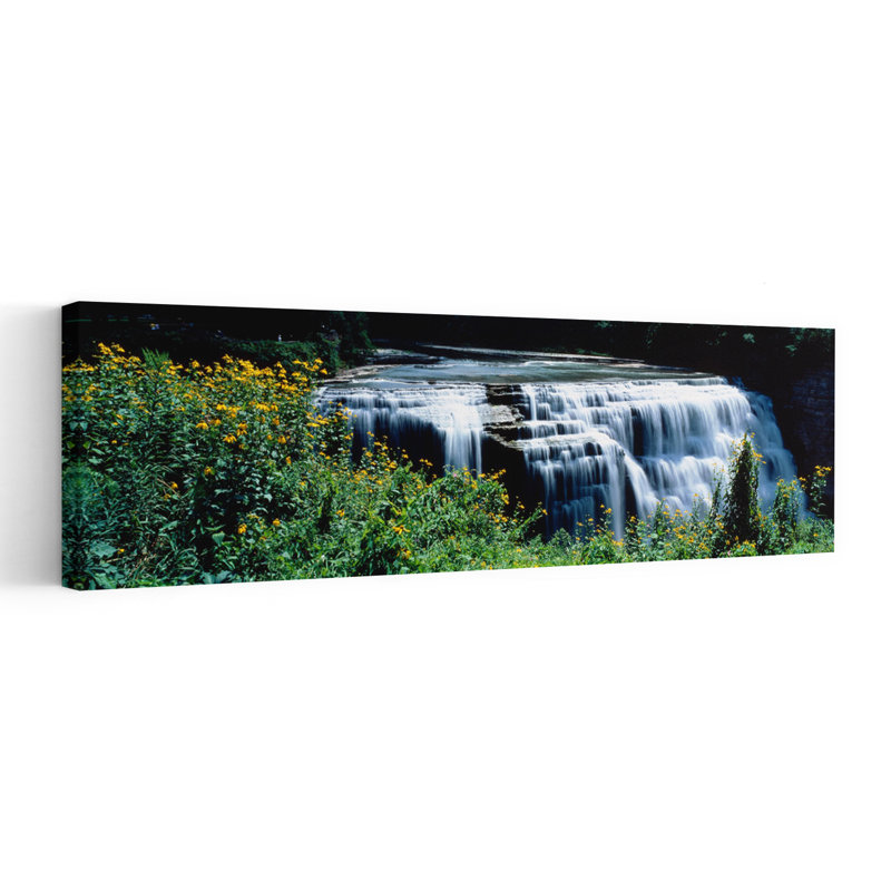 Chute d'eau dans un parc, chutes Middle, Genesee, Letchworth State Park, État de New York, États-Unis, art contemporain abstrait, fleur, art mural