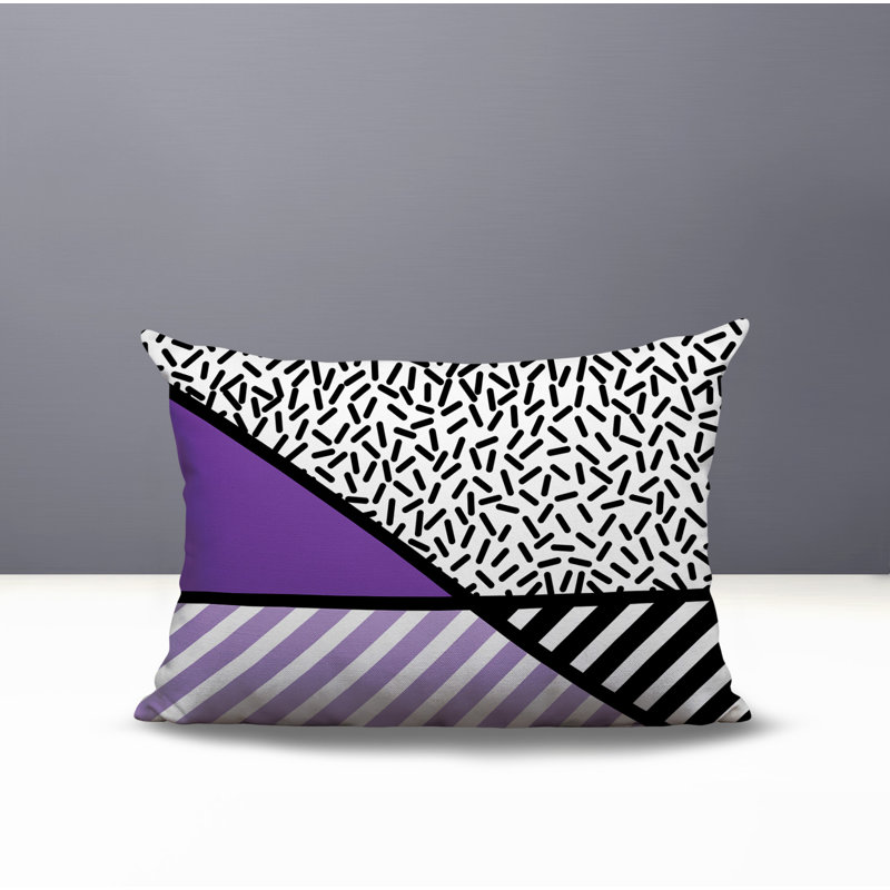 Oreiller rectangulaire intérieur / extérieur Shapira, Rectangulaire H 14 po x l 20 po, Mauve