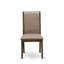 L'ensemble de table de cuisine 9 pièces comprend une table de salle à manger rectangulaire avec rallonge amovible et 8 chaises parsons en tissu kaki foncé, noyer antique-1026413964-1026414014-1026413952