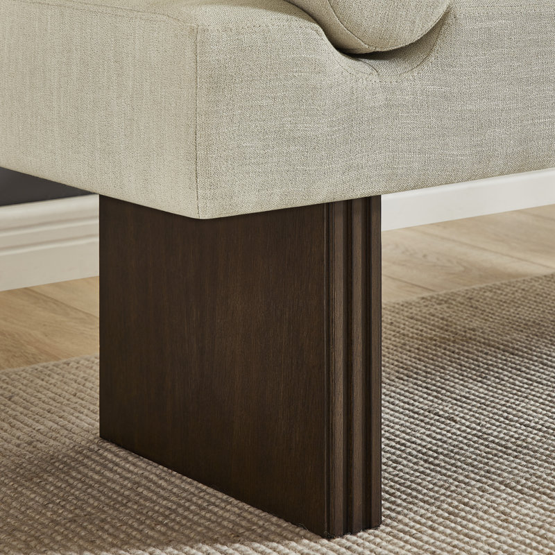  Brooke Contemporary Upholstered Bench, Beige, Beige