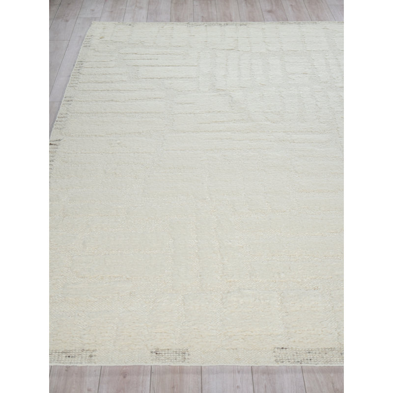Cozi handloomed New Zealand Wool Ivory/Silver Area Rug, 10'X14'