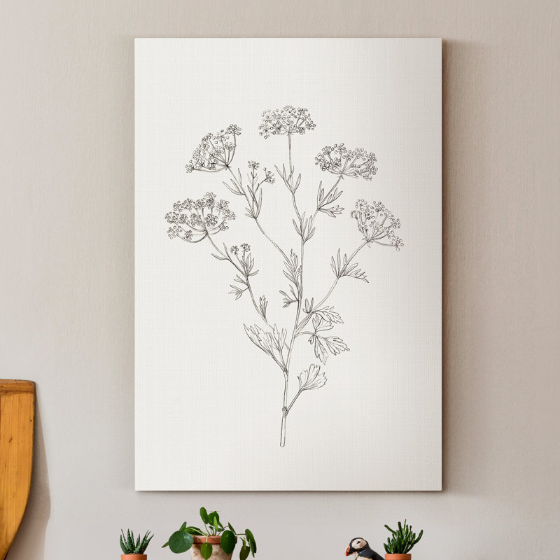 Reproduction d’art sur toile tendue « Wild feuillage sketch III », H 27 po x l 18 po x P 1 po