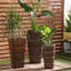 3 - Piece Metal Light Weight Indoor Outdoor Planter with Tapered Base and Fluted Design Set