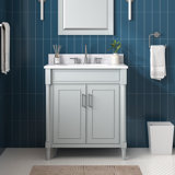 Meuble-lavabo sur pied simple 30 po avec plateau en pierre artificielle Addison