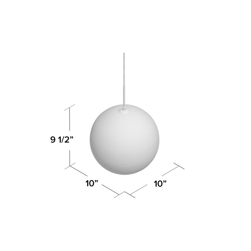 Luminaire sphère suspendu 1 lumières simple Jason, Bronze, Blanc
