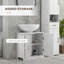 Armoire de salle de bain, meuble-lavabo piédestal avec tablette réglable, blanc